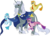 Size: 3165x2265 | Tagged: safe, artist:westphalianartist, adagio dazzle, aria blaze, sonata dusk, star swirl the bearded, classical unicorn, pony, siren, unicorn, g4, beard, cape, clothes, cloven hooves, colored fetlocks, cute, daddy star swirl, facial hair, female, group, high res, horn, leonine tail, long feather, male, quartet, simple background, stallion, transparent background, unshorn fetlocks, younger