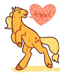 Size: 548x666 | Tagged: safe, artist:tollero, applejack, g4, female, solo, that pony sure does love apples