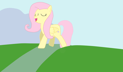 Size: 2048x1193 | Tagged: safe, artist:blue-shadow, fluttershy, g4, female, singing, solo