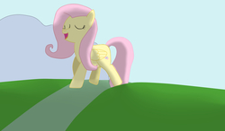 Size: 2048x1193 | Tagged: safe, artist:blue-shadow, fluttershy, g4, shadows, singing