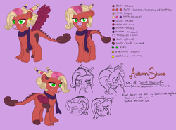Size: 540x400 | Tagged: safe, oc, oc only, oc:autumn shine, hybrid, interspecies offspring, next generation, offspring, parent:discord, parent:twilight sparkle, parents:discolight, reference sheet, solo