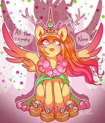 Size: 1522x1786 | Tagged: safe, artist:mimtii, oc, oc only, oc:mimi, alicorn, pony, alicorn oc, candy, solo