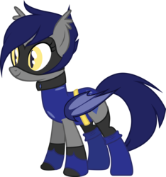 Size: 2783x2967 | Tagged: safe, artist:duskthebatpack, oc, oc only, oc:lapis, oc:sapphire the crystal archer, bat pony, pony, boots, choker, cute, female, high res, leotard, mask, power ponies oc, simple background, smiling, solo, transparent background, vector