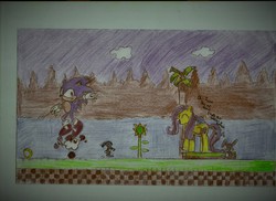 Size: 2338x1700 | Tagged: safe, artist:geekygraphics42, fluttershy, bird, rabbit, g4, crossover, photo, ring, sonic the hedgehog, sonic the hedgehog (series), text, traditional art