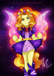 Size: 1024x1446 | Tagged: safe, artist:alicorncrystal, adagio dazzle, equestria girls, g4, female, fin wings, ponied up, solo