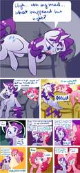 Size: 1002x2160 | Tagged: safe, artist:rastaquouere69, pinkie pie, rarity, comic:humble beginnings, g4, ask, comic, female, lesbian, ship:raripie, shipping, tumblr