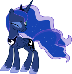 Size: 730x748 | Tagged: artist needed, safe, princess luna, alicorn, pony, g4, cute, female, lunabetes, mare, one eye closed, simple background, smiling, solo, transparent background, vector, wink