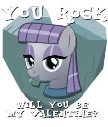 Size: 1200x1407 | Tagged: safe, artist:ii-art, maud pie, g4, boulder, female, heart, rock, solo, valentine, valentine's day