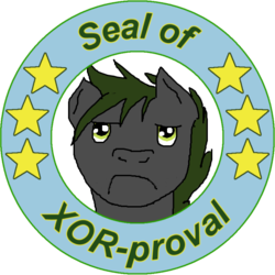 Size: 589x590 | Tagged: safe, artist:patec, oc, oc only, oc:xormak, pony, seal of approval, simple background, solo, transparent background