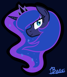 Size: 902x1024 | Tagged: safe, artist:nothin-but-my-bones, princess luna, lunadoodle, g4, black background, female, simple background, solo