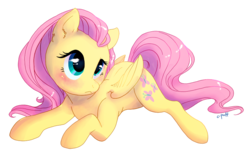 Size: 932x586 | Tagged: safe, artist:c-puff, fluttershy, g4, blushing, female, simple background, solo, transparent background