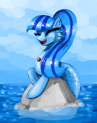 Size: 2849x3581 | Tagged: safe, artist:clrb, sonata dusk, siren, equestria girls, g4, cute, equestria girls ponified, female, high res, ocean, ponified, sirens doing siren things, solo