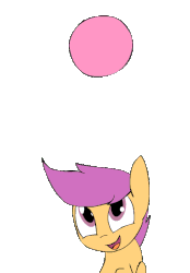 Size: 500x720 | Tagged: safe, artist:kanashiipanda, scootaloo, pegasus, pony, g4, animated, ball, bouncing, cute, cutealoo, daaaaaaaaaaaw, eyes on the prize, female, filly, floppy ears, foal, frame by frame, happy, hnnng, looking up, open mouth, simple background, smiling, solo, transparent background, weapons-grade cute