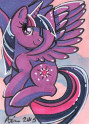 Size: 501x700 | Tagged: safe, artist:alienfirst, twilight sparkle, alicorn, pony, g4, female, mare, solo, traditional art, twilight sparkle (alicorn)