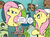 Size: 1087x800 | Tagged: safe, artist:katie cook, idw, cave troll jim, fluttershy, cave troll, pegasus, pony, spider, g4, cute, female, fluttershy being fluttershy, heart, magazine, mare, needs more jpeg, picture frame, spider-sense