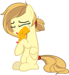 Size: 2432x2661 | Tagged: safe, artist:zacatron94, oc, oc only, oc:alice goldenfeather, oc:comet, pegasus, phoenix, pony, g4, crying, eyes closed, female, high res, hug, mare, phoenix chick, simple background, transparent background, vector