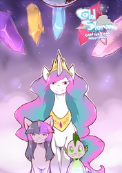 Size: 1000x1414 | Tagged: safe, artist:cold-blooded-twilight, princess celestia, spike, twilight sparkle, alicorn, dragon, pony, unicorn, cold blooded twilight, comic:cold storm, g4, trio, unicorn twilight