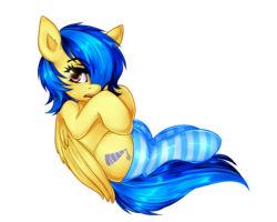 Size: 1280x1024 | Tagged: safe, artist:twigileia, oc, oc only, oc:silvia windmane, pegasus, pony, clothes, ear fluff, socks, solo, striped socks