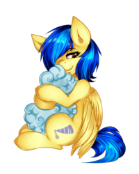 Size: 2000x2500 | Tagged: safe, artist:twigileia, oc, oc only, oc:silvia windmane, pegasus, pony, bedroom eyes, cloud, ear fluff, high res, hug, simple background, solo, transparent background