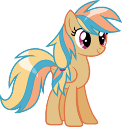 Size: 533x556 | Tagged: safe, artist:archerinblue, artist:fillivanilli, oc, oc only, oc:apple crusher, g4, magical lesbian spawn, offspring, parent:applejack, parent:rainbow dash, parents:appledash, simple background, solo, transparent background