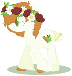 Size: 347x366 | Tagged: safe, artist:britiish, oc, oc only, earth pony, pony, adoptable, base used, floral head wreath, solo