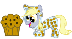 Size: 1884x1043 | Tagged: safe, artist:spellboundcanvas, derpy hooves, pegasus, pony, g4, female, footed sleeper, mare, muffin, that pony sure does love muffins