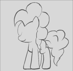 Size: 461x447 | Tagged: safe, artist:windust, pinkie pie, g4, animated, excited, female, gift art, jumping, monochrome, solo