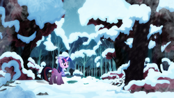 Size: 1920x1080 | Tagged: safe, artist:centerdave77, artist:goldennove, twilight sparkle, alicorn, pony, g4, cap, clothes, female, hat, mare, scarf, shadow, snow, tree, twilight sparkle (alicorn), vector, wallpaper, winter