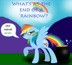 Size: 900x810 | Tagged: safe, artist:maddysu86, rainbow dash, g4, gold, pot of gold