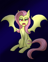 Size: 1148x1485 | Tagged: safe, artist:redanon, fluttershy, g4, bedroom eyes, female, flutterbat, solo