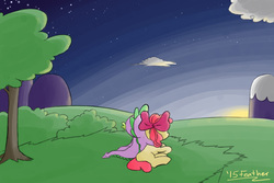Size: 1200x800 | Tagged: safe, artist:feather, apple bloom, spike, g4, female, male, ship:spikebloom, shipping, straight