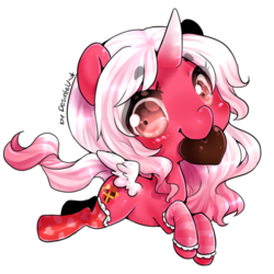 Size: 600x600 | Tagged: safe, artist:chocoberrylollipop, oc, oc only, pony, clothes, mouth hold, simple background, socks, solo, transparent background