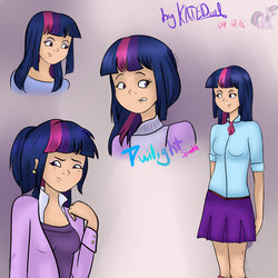 Size: 1024x1024 | Tagged: safe, artist:katedoof, twilight sparkle, human, g4, clothes, equestria girls outfit, female, humanized, solo