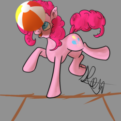 Size: 1000x1000 | Tagged: safe, pinkie pie, g4, beach ball, female, simple background, solo, transparent background