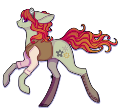 Size: 800x732 | Tagged: safe, artist:siinys, oc, oc only, earth pony, pony, adoptable, big ears, earth pony oc, female, looking at you, solo, steampunk