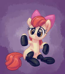 Size: 1570x1786 | Tagged: safe, artist:verulence, apple bloom, earth pony, pony, g4, boots, female, fireproof boots, solo