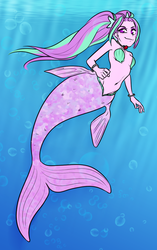 Size: 755x1201 | Tagged: safe, artist:rileyav, aria blaze, mermaid, equestria girls, g4, my little pony equestria girls: rainbow rocks, aria flat, belly button, delicious flat chest, female, midriff, seashell, solo, underwater