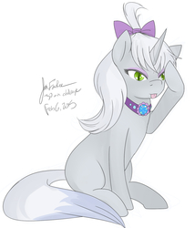 Size: 1000x1167 | Tagged: safe, artist:jonfawkes, opalescence, g4, 30 minute art challenge, ponified, ponified pony pets