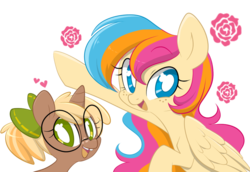 Size: 999x686 | Tagged: safe, artist:lolopan, oc, oc only, oc:copper chip, oc:golden gates, babscon, babscon mascots