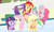 Size: 750x450 | Tagged: safe, artist:dm29, applejack, fluttershy, pinkie pie, rainbow dash, rarity, spike, sunset shimmer, twilight sparkle, dog, human, equestria girls, g4, barefoot, beach ball, bikini, clothes, feet, glasses, humane five, humane seven, humane six, soles, spike the dog, swimming pool, swimsuit, twilight sparkle (alicorn)