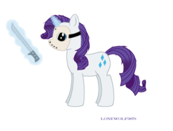Size: 1300x989 | Tagged: safe, artist:lonewolf3878, rarity, pony, unicorn, g4, crossover, female, friday the 13th, jason voorhees, mare, simple background, solo, transparent background