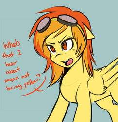 Size: 500x514 | Tagged: safe, artist:spittfireart, spitfire, g4, ask, female, solo, tumblr