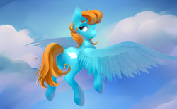 Size: 1024x636 | Tagged: safe, artist:honeyapplecake, oc, oc only, pegasus, pony, commission, solo