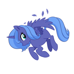 Size: 1000x1000 | Tagged: safe, artist:madmax, princess luna, g4, blank flank, feather, female, s1 luna, simple background, solo, transparent background