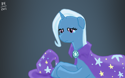 Size: 690x430 | Tagged: safe, artist:noisemaker111, trixie, pony, unicorn, g4, crying, female, mare, sad, solo