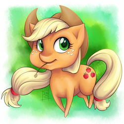 Size: 2975x2975 | Tagged: safe, artist:deegarr, applejack, g4, female, high res, solo, straw