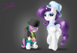 Size: 1600x1111 | Tagged: safe, artist:sverre93, rarity, spike, pony, g4, butt, duo, female, gangsta, male, plot, rap, ship:sparity, shipping, straight