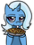 Size: 469x619 | Tagged: safe, trixie, pony, unicorn, ask the great and powerful trixie, g4, blushing, female, licking, mare, pie, solo, tongue out