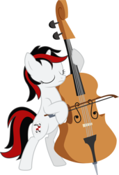 Size: 5691x8333 | Tagged: safe, artist:scarletlightning565, oc, oc only, oc:blackjack, pony, unicorn, fallout equestria, fallout equestria: project horizons, absurd resolution, bipedal, cello, cutie mark, eyes closed, fanfic, fanfic art, female, hooves, horn, mare, musical instrument, playing, simple background, solo, transparent background, vector