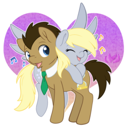 Size: 700x700 | Tagged: safe, artist:raininess, derpy hooves, doctor whooves, time turner, earth pony, pegasus, pony, g4, cute, female, male, mare, ship:doctorderpy, shipping, simple background, stallion, straight, transparent background